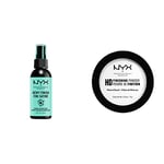 NYX Professional Makeup Spray Fixateur, Tenue Longue Durée, Fini Velouté, 60 mL & Poudre de Finition Compacte Perfectrice de Teint High Definition, Finit Mat, Teinte : Translucide