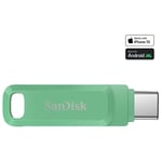 SanDisk Ultra Dual Drive Luxe - Clé USB - 256 Go - USB 3.2 Gen 1 / USB-C - vert absinthe