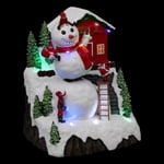 Village de Noël lumineux et animé Bonhomme de neige en mouvement