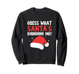 Guess What Santa's Bringing Christmas Hat Gender Reveal Sweatshirt