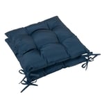 Brentfords Lot de 2 Coussins de Chaise de Jardin résistants à l'eau pour extérieur, Meubles de Jardin, chaises de bistrot, Confortables et Doux - Bleu Marine