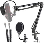 HyperX QuadCast Boom Arm with Mic Pop Filter - Microphone Stand and 3 Layers Mic Pop Filter for HyperX QuadCast S Gaming Mic by YOUSHARES