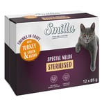 40 + 8 gratis! 85 g Smilla biter med grønnsaker - Sterilised med kalkun og grønne bønner