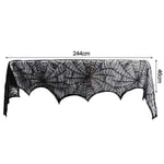 Halloween Bat Table Runner Musta Hämähäkkiverkko Pitsi Pöytäliina Takkaverho Halloween-juhliin Kodinsisustus Kauhutarvikkeita