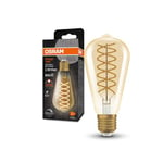 OSRAM Vintage 1906® Classic Edison FIL 60 LED lamp, E27, dimmable, Edison shape, gold, 8.8W, 806lm, 2400K, reduced warm white light, low energy consumption, long life