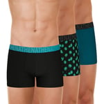 Athena Homme Easy Fun sous-vêtement, Noir/Imprime Kiwi/Aqua, L EU