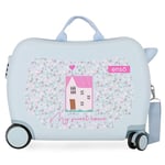 Enso My Sweet Home Valise pour enfant en polyester rigide avec fermeture à combinaison latérale 34 l 3 kg 4 bagages à main Bleu 50 x 38 x 20 cm