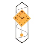 N\C Modern Wall Clock With Pendulum, Solid Wood Large Dial Living Room Clock, Sweep Movement Not-ticking Mute Quartz Wall Clock-a 30x70cm(12x28inch)