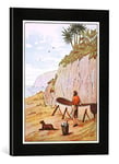 'Image encadrée de English School "Robinson Crusoe S Canoe, illustration from' The Story of Robinson Crusoe : à adaptation for Children FOLLOWING Defoe S Language ', d'art dans le cadre de haute qualité Photos fait main, 30 x 40 cm, noir mat