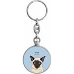 Toff London Beige Siamese Cat Head Keyring TLK-726-VAR