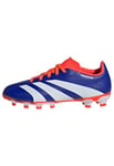 adidas Predator League J Football Boots Multi Ground, Lucid Blue/Cloud White/Solar Red, 2 UK