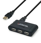 WAYTEX 28504 Hub USB 2.0 3 Ports USB-A Auto-alimenté pour 1 PC ou 2 PC - Câble 1,00m fourni