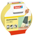 tesa Masking Tape Professional - Painter's tape made of thin Washi paper for particularly precise masking during painting work - for indoors and outdoors - 25 m x 38 mm, Yellow