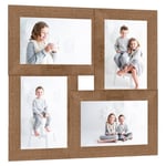 vidaXL Fotoram för 4x(10x15 cm) bilder ljusbrun MDF Brun