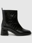 Schuh Bowie Ankle Boot - Croc - Black, Black, Size 5, Women