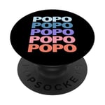 Funny Modern Repeated Text Design Popo Grandpa Granddad PopSockets PopGrip Adhésif