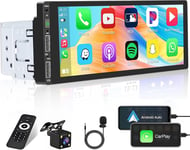 Autoradio Carplay 1 Din Avec Écran Tactile 6,86 Pouces Lecteur Mp5 Radio Ecran Carplay Autoradio Voiture Avec Bluetooth 5.1 Mains Libres Miroir Lien 2Usb Eq Commande Au Volant Caméra De Recul