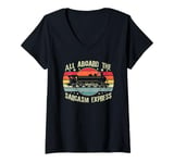 Womens Retro Wagon Train Lover Model Train Railroad Conductor Funny V-Neck T-Shirt