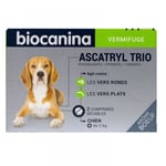 BIOCANINA VERMIFUGE ASCATRYL TRIO POUR CHIEN BOITE DE 2 COMPRIMÉS ARÔME BOEUF