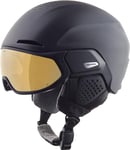 ALPINA Alto Q-Lite Casque de Ski Unisex-Adults, Black Matt (Gold Mirror), 55-59