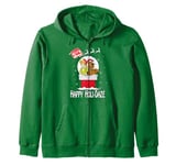 Christmas Scooby Doo Shaggy Chimney Snowing Reindeer Zip Hoodie