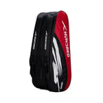 HUNDRED Cosmogear Badminton Kit-Bag (Black/Red) | Double Zipper | Bag with Front Zipper Pocket | Material: Polyester| Padded Back Straps | Easy-Carry Handle