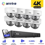 Annke - Kit de vidéosurveillance réseau Ultra hd 4K nvr, caméra de vidéosurveillance 8 × 8MP Caméras de sécurité enregistrement audio - Disque dur 2