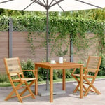 Prolenta Premium - Chaises De Jardin Lot De 2 Beige Bois D'acacia Et Polypropylène