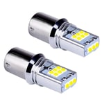 2 st 1156 Ba15s 7506 P21w R5w Super Bright 1800lm LED-lampor Bil Blinkers Bromsljus Auto Bakre Dimljus Vit Röd Gul 12v