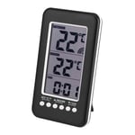 Thermomètre Numérique Pour Intérieur Et Extérieur Lcd Avec Horloge, Mesure De La Température Sans Fil, Affichage De La Température Intérieure Et Extérieure, Valeurs Minimales/Maximum