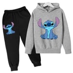 Lilo Stitch Träningsoverall för barn Hoodie Byxor Set Träningsoveraller -a Grey 160cm