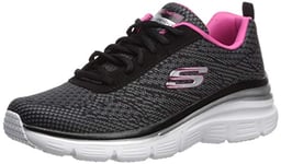 Skechers Women's Fashion Fit-bold Boundaries Trainers, Black Black Hot Pink Bkhp, 5 UK