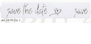 Berisfords Save The Date Ribbon, White, One Size