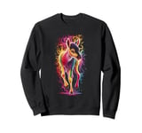 Fawn Deer Animal Lover Wildlife Art Cute Rainbow Drip Design Sweatshirt