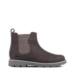 Clarks Boy's Heathseagtxk Chelsea Boot, Dark Grey Lea, 12.5 UK