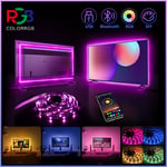 TV-belysning, 4m LED-lampor för 32-55 tum TV, RGB TV LED-lampor bakom, Musiksynkronisering Bluetooth APP