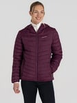 Craghoppers WOMENS Compresslite VIII Hooded Jacket INSULATED -Burgundy, Dark Red, Size 10, Women