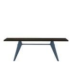 Vitra - EM Table 180, Base Prouvé Bleu Dynastie - Dark Solid Oak - Matbord
