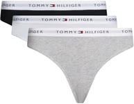 Tommy Hilfiger Women 3 Pack Thong (Ext. Sizes) UW0UW05530 White (White/Black/Grey Heather) S