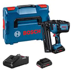 Bosch Professional 18V System GNH 18V-64 M Battery Nailer Gun (max. Nail Dia. 1.6 mm, Nail Length 64 mm, 2 x ProCORE18V 4.0Ah Batteries, GAL 18V-40 Charger, in L-BOXX 136)