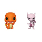 Funko POP! Games: Pokemon - Charmander Salameche Glumanda - Collectable Vinyl Figure For Display & POP! Games: Pokemon - Mewtwo - Collectable Vinyl Figure For Display