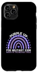 Coque pour iPhone 11 Pro Purple Up For Military Kids Mois of Military Child Rainbow