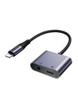 Joyroom 2-in-1 Audio adapter SY-L01 Lightning to 3.5mm + Lightning (black) USB hub