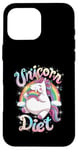 Coque pour iPhone 16 Pro Max Unicorn Diet Magical Rainbow Unicorn Princess