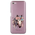 Coque rose pour Iphone 7 8 SE cheval style boho fleur