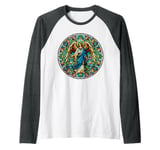 Stained Glass Saint Archangel Raphael Raglan Baseball Tee