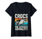 Womens Crocs The Ultimate Survivalists Crocodile V-Neck T-Shirt