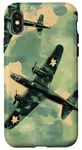 Coque pour iPhone X/XS Bombardier B-17G Green Pop Art Tropical B-17 Flying Fortress de la Seconde Guerre mondiale