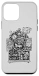 Coque pour iPhone 12 mini Horloge de course à pied en hickory style steampunk, souris