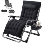 Fauteuil Inclinable Zero Gravite, 825 mm, Transat Relax Jardin pour Interieur Exterieur, Chaise Longue Anti-gravite Reglable avec Coussin,